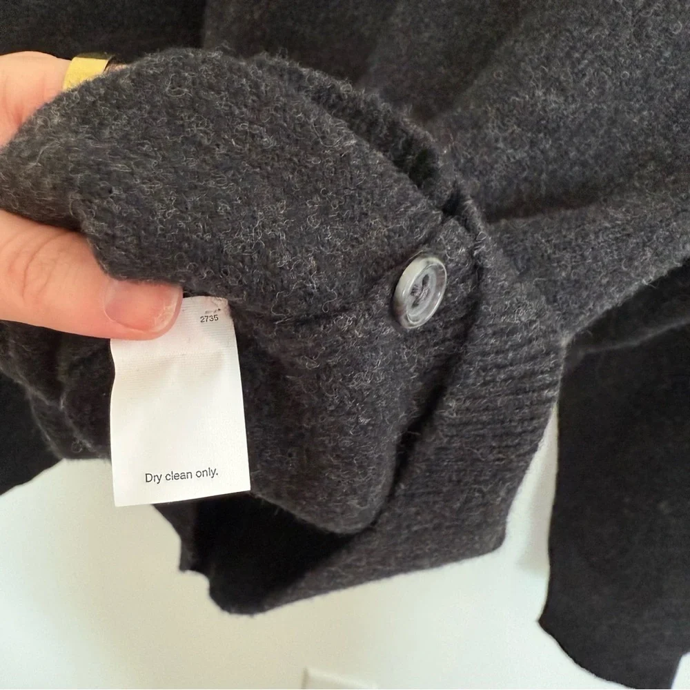 J.Crew Lambswool Henley Sweater Men's Large Gray Heather Classic Preppy Academia
